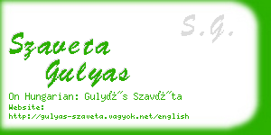 szaveta gulyas business card